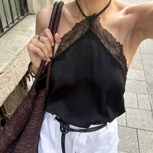 Fashionable And Versatile Lace-panelled Womens Top