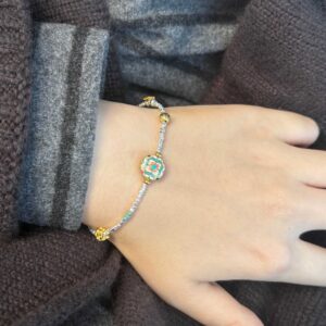 1pc 999 Sterling Silver Enamel Charm Bracelet, Chinese Style, Perfect For Daily Wear And Valentine's Gift