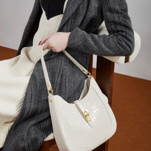 Arrival Large-Capacity Crocodile-Pattern Cow Patent Leather Under-Arm Womens Shoulder And Crossbody Bag