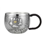 925 Sterling Silver Elegant Lotus Cups with Handcrafted Floral Design - Handicraft