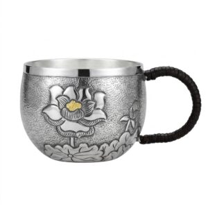 925 Sterling Silver Elegant Lotus Cups with Handcrafted Floral Design – Handicraft