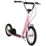 Roller Kinderroller Mit Luftreifen Handbremse, 16 Zoll Tretroller Höhenverstellbar Kickscooter Für Jungen Und Mädchen Ab 5 Jahre Kickboard Cityroller Kinder Scooter Rosa