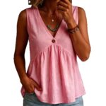 Casual And Elegant V-neck Button-up Sleeveless Vest Shirt