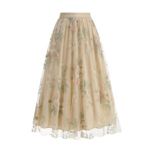 Women's Summer Embroidered Flower Skirt