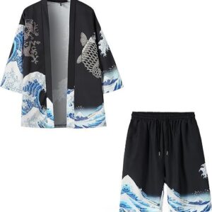 Cloak Feathered Brocade Daoist Robe And Digital Print Set