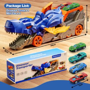Dinosaur Truck Car Toys For Kids Toddlers Transport Truck With 4 Mini Car,Gifts,Randomized Logistics Delivery