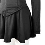 Athleisure Tight-fitting Waist-cinching Long-sleeve Flared Dress Two-piece Set With Built-in Safety Shorts