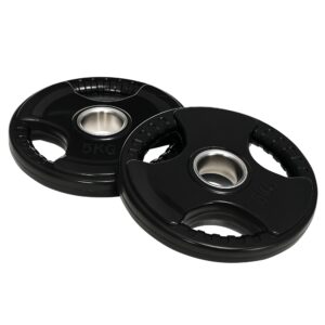Hantelscheibe, 2er-Set, 5 Kg Pro Scheibe, Drei Griffe, Bodenschonender Gummimantel, Metall