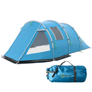 Campingzelt Trekkingzelt Zelt, Wetterbeständig, 2 Räume, 475 X 264 Cm Breite X 172, Blau