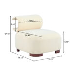 Modern Beige Polyester Accent Chair For Living Room - Pet-Friendly, 330 Lbs Weight Capacity, Stylish & Durable Design