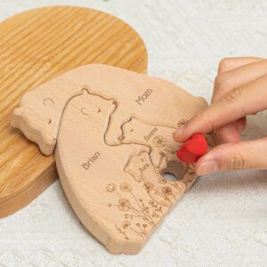 Personalized Family Puzzle Embrace Bear
