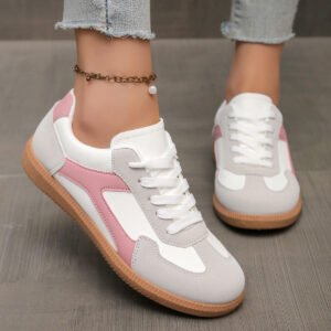 Autumn New Style Flat-Soled Casual Outdoor Non-Slip Lace-Up Lightweight Sneakers For Women