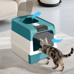 BlueMagic Cube Intelligent Cat Litter Box – Free Hands, Enjoy Pure Life & Automatic Cleaning, Silent Design, Preferred For Multi Cat Families