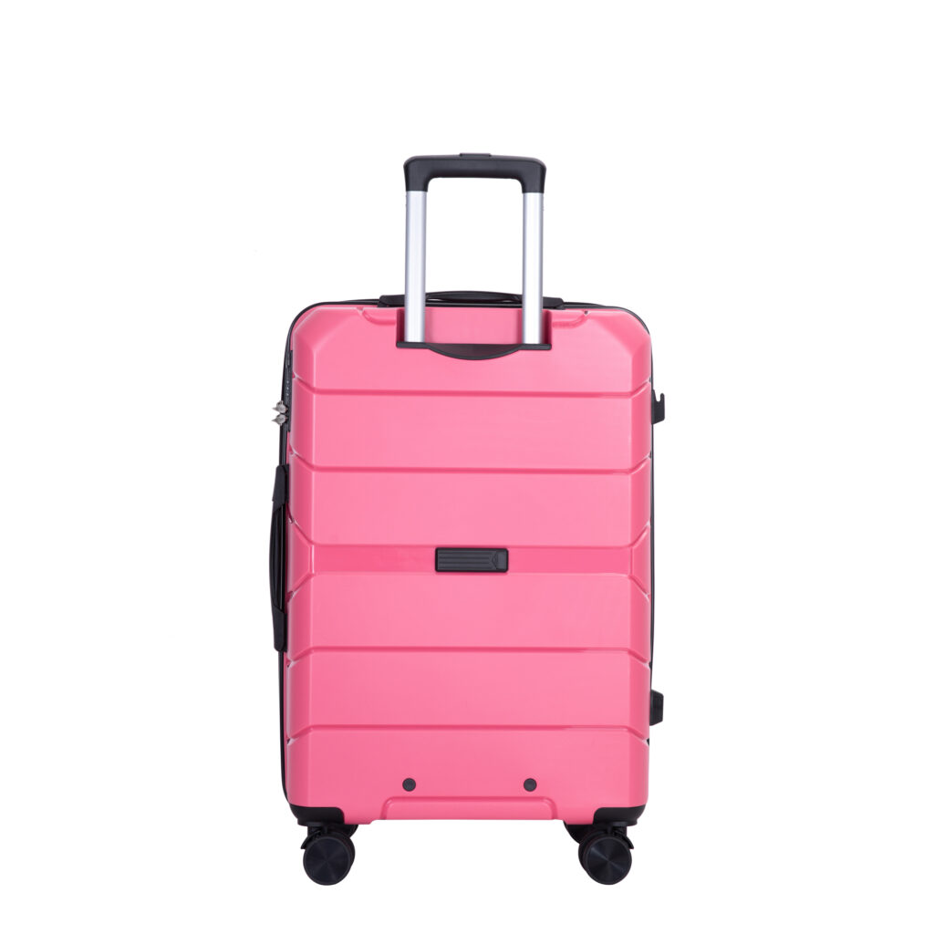 Hardshell Suitcase Spinner Wheels PP Luggage Sets Lightweight Durable Suitcase With TSA Lock,3-Piece Set 20 24 28 ,Rose
