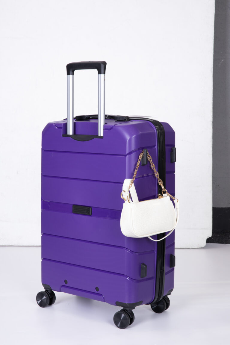 Hardshell Suitcase Spinner Wheels PP Luggage Sets Lightweight Durable Suitcase With TSA Lock,3-Piece Set 20 24 28 ,Purple