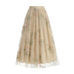 Women's Summer Embroidered Flower Skirt