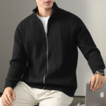 Mens FallWinter Anti-Pilling Zip-Up Cardigan