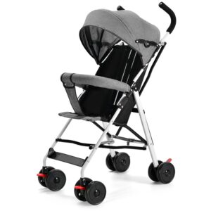 Lightweight Foldable Stroller With Both Sitting And Reclining Positions