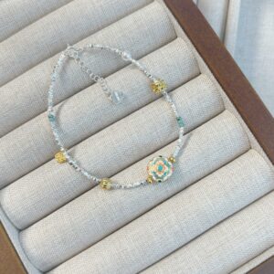 1pc 999 Sterling Silver Enamel Charm Bracelet, Chinese Style, Perfect For Daily Wear And Valentine's Gift