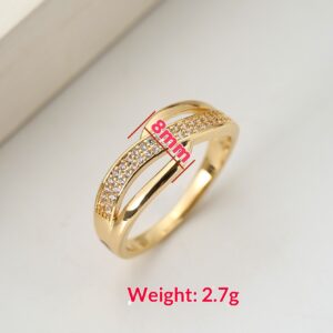 Minimalist Personalized Cross-design Ring With A Diamond-studded Band In European And American Styles