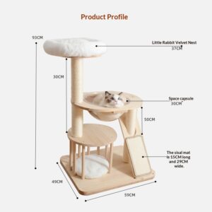 Cat House And Jumping Platform Combo Solid Wood Cat Tree