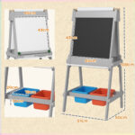 Doppelseitige Kindermalstaffelei Mit Papierrolle, Kreidetafel, Whiteboard, 3-in-1-Design, Zum Zeichnen Und Malen