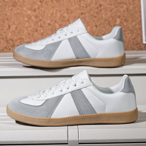 German Training Shoes Soft-soled Shoes Flat-heeled Low-top Lace-up White Shoes