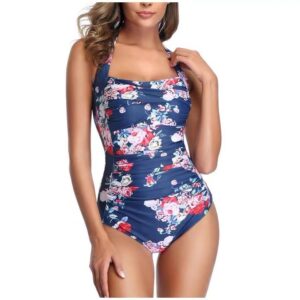 Lace-up Swimwear With A Slenderizing Design Solid-color Womens Swimsuit
