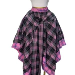 High-waisted Plaid A-line Skirt With Tie Detailing And An Asymmetric