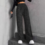 Shimmering Studded Drawstring Pants With Elaborate Rhinestone Detailing