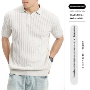 Light-luxury High-end Polo Knit With A Notched Collar And Vertical Stripes