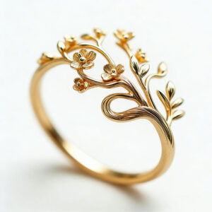 High-end Natural-style Hollow-flower Ring