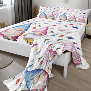 Christmas Flat Sheet Set Xmas Snowman Bed Sheets For Kids Teen Girls Winter Snowflakes Christmas Decor Bedding Set 1 Flat Sheet 1 Fitted Sheet & 2 Pillowcases
