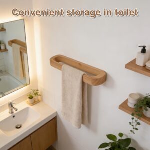Household Wooden Bathroom Towel Rack Wall-mounted
