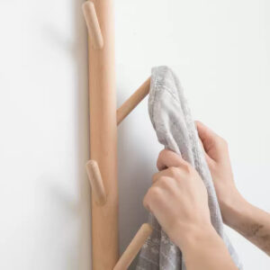 Modern Minimalist Wood Hookno Drilling Required