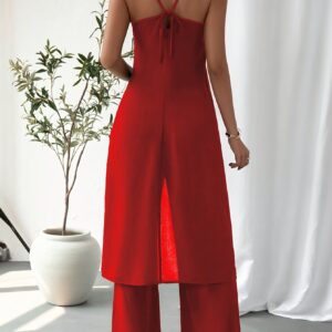 Sleeveless Sexy Dress And Pants Womens Set