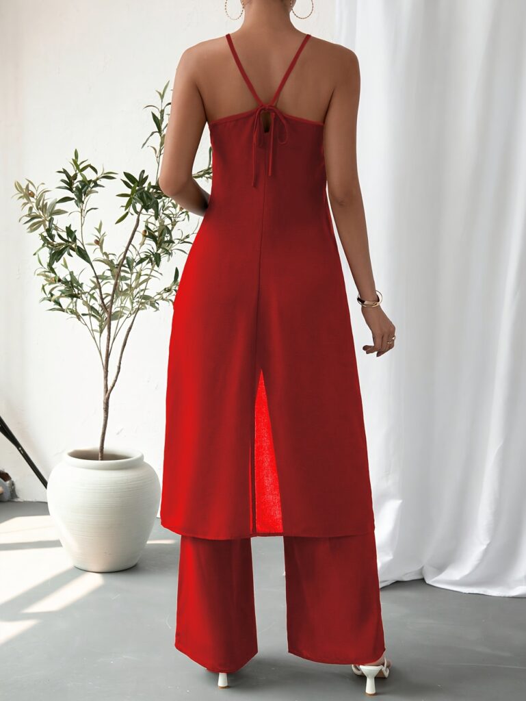 Sleeveless Sexy Dress And Pants Womens Set