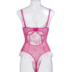 European And American Lingerie Pure Desire Hollow Jacquard Sling Jumpsuit Set 7022