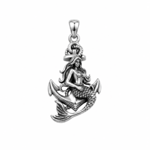 Mermaid Pendant 925 Sterling Silver Anchor Pendant For Men