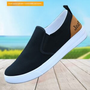 Mens Dad Casual Canvas Sneakers Comfortable Slip-on Design