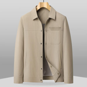 Mens Lapel Jacket With Buttoned Placket Top Coat