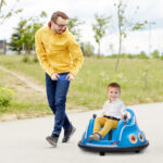 Kinder-Autoscooter, 360°-Drehung, Für 3-5 Jahre, Mit Fernbedienung, Musik, Blau