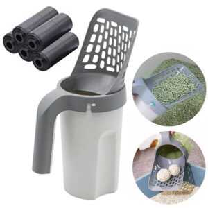 Cat Litter Scoop Detachable Deep Shovel Holder With Poop Sifting WIth 5 Rolls F