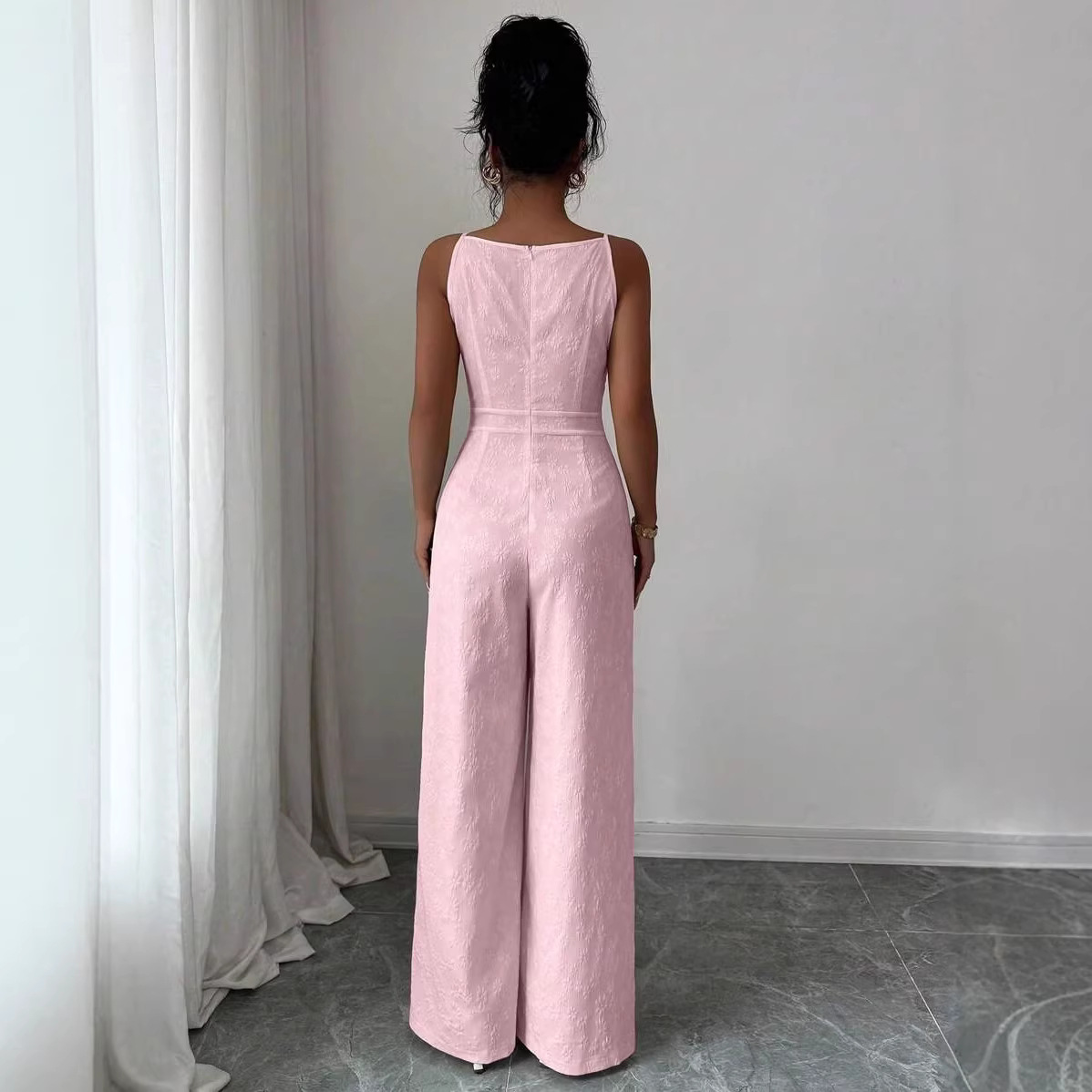 Elegant Womens Jumpsuit With A Bow At The Shoulders