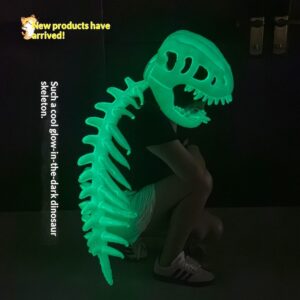Halloween Glowing Dinosaur Skeleton Mask Childrens Plush Toy