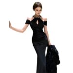 Womens French-style Socialite Halter-neck Dress