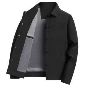 Mens Lapel Jacket With Buttoned Placket Top Coat