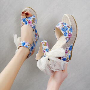Women's Fashion Plus-Size Printed Lace Sandals