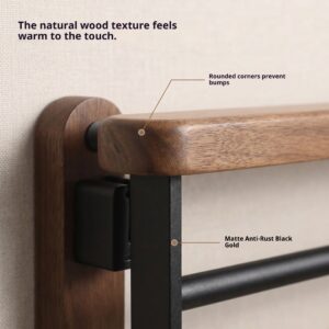 Household Walnut Double-Fold Towel Rack