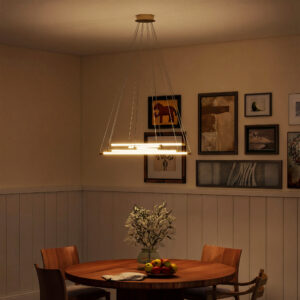 LED-Deckenlampe, 50W, 5 Anpassbare Lichtrohre, Anpassbar, Deckenleuchte Für Wohnzimmer, Esszimmer, Küche, Gold+Weiß